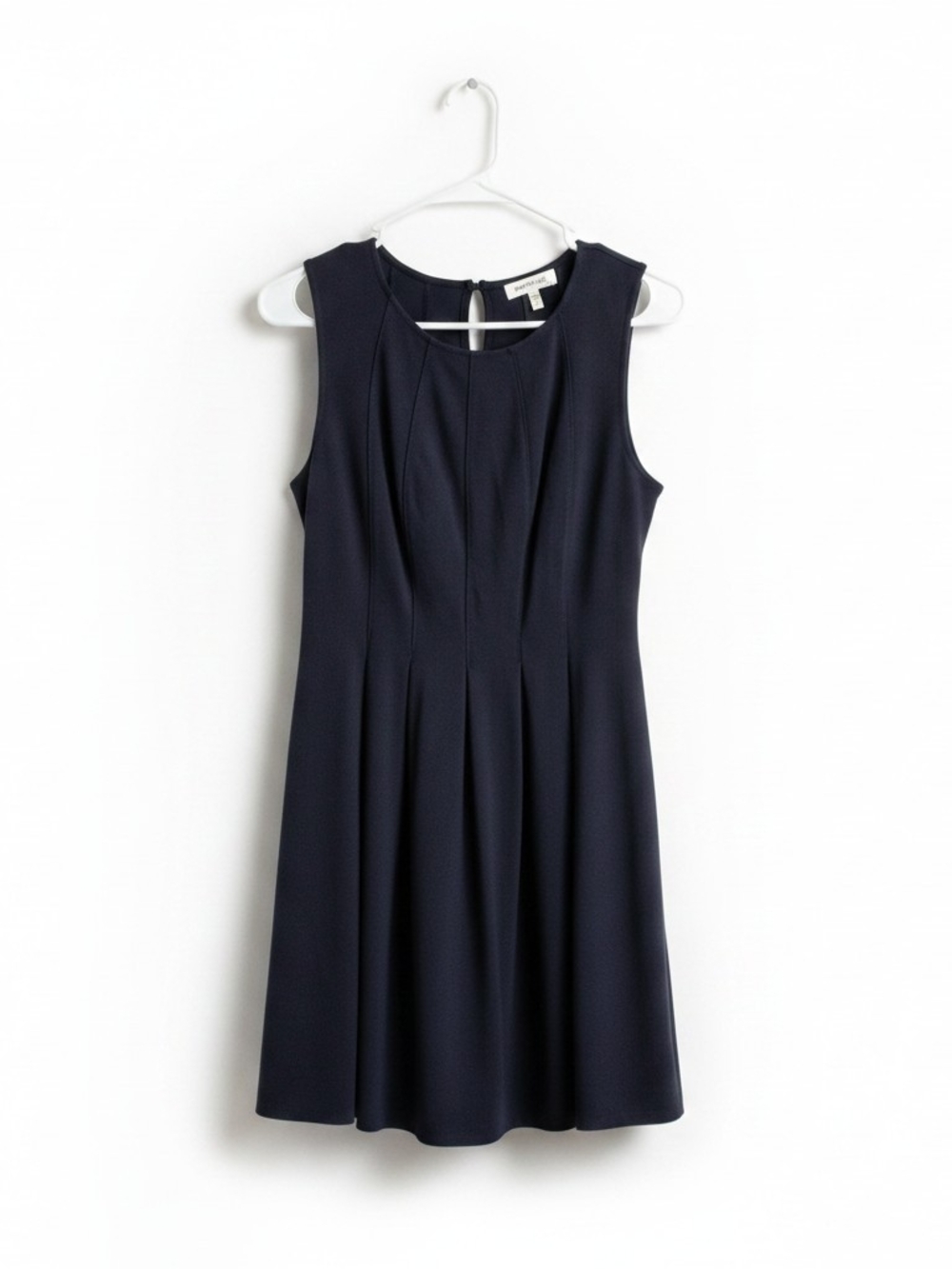 Monteau Black Pleated Sleeveless Midi Dress